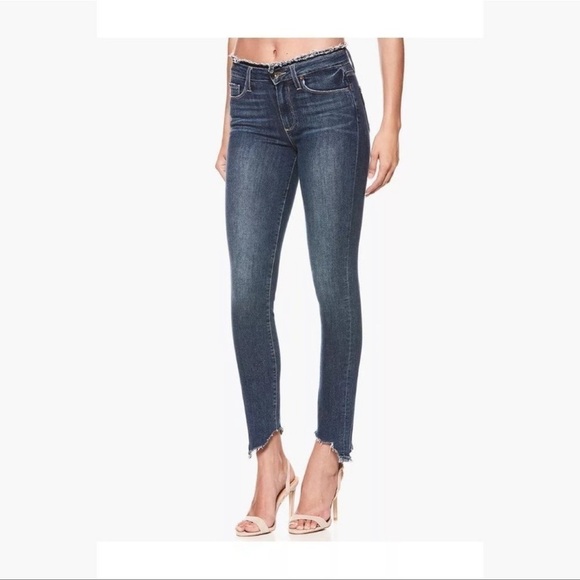 Paige Hoxton Ankle Peg Paperbag Frayed Jeans - Picture 1 of 6